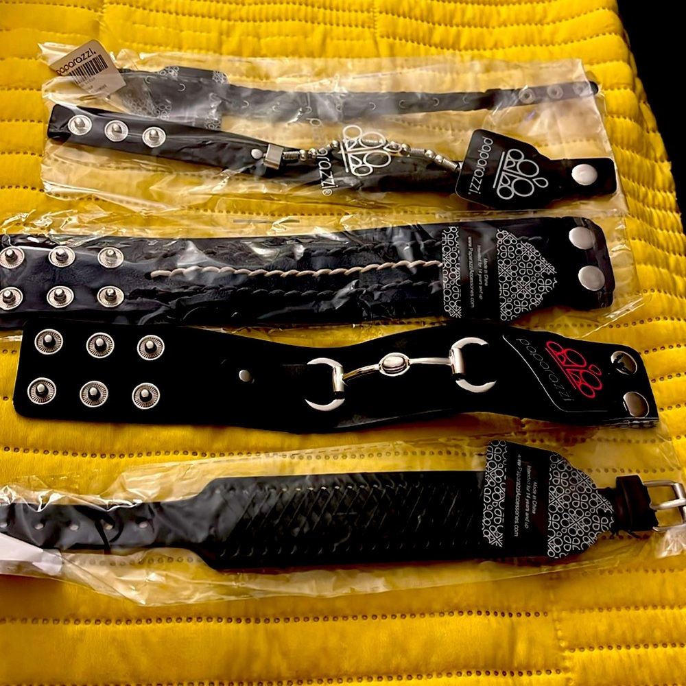 BUNDLE 2- UNISEX Paparazzi Urban Wraps NWT- black leather